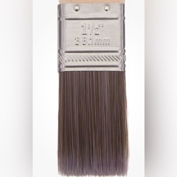 🤯5/$20🤯 Amazon Basics Flat Edge Master Pro Paint Brush 1.5” Wood NWT - Picture 3 of 4